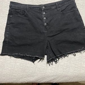 Black jean shorts